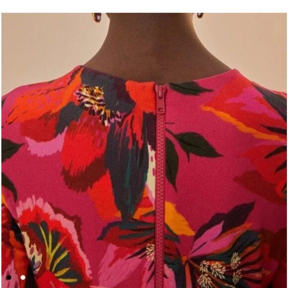 NWT FARM RIO Colorful Flowers Jersey Midi Dress - Picture 2 of 10